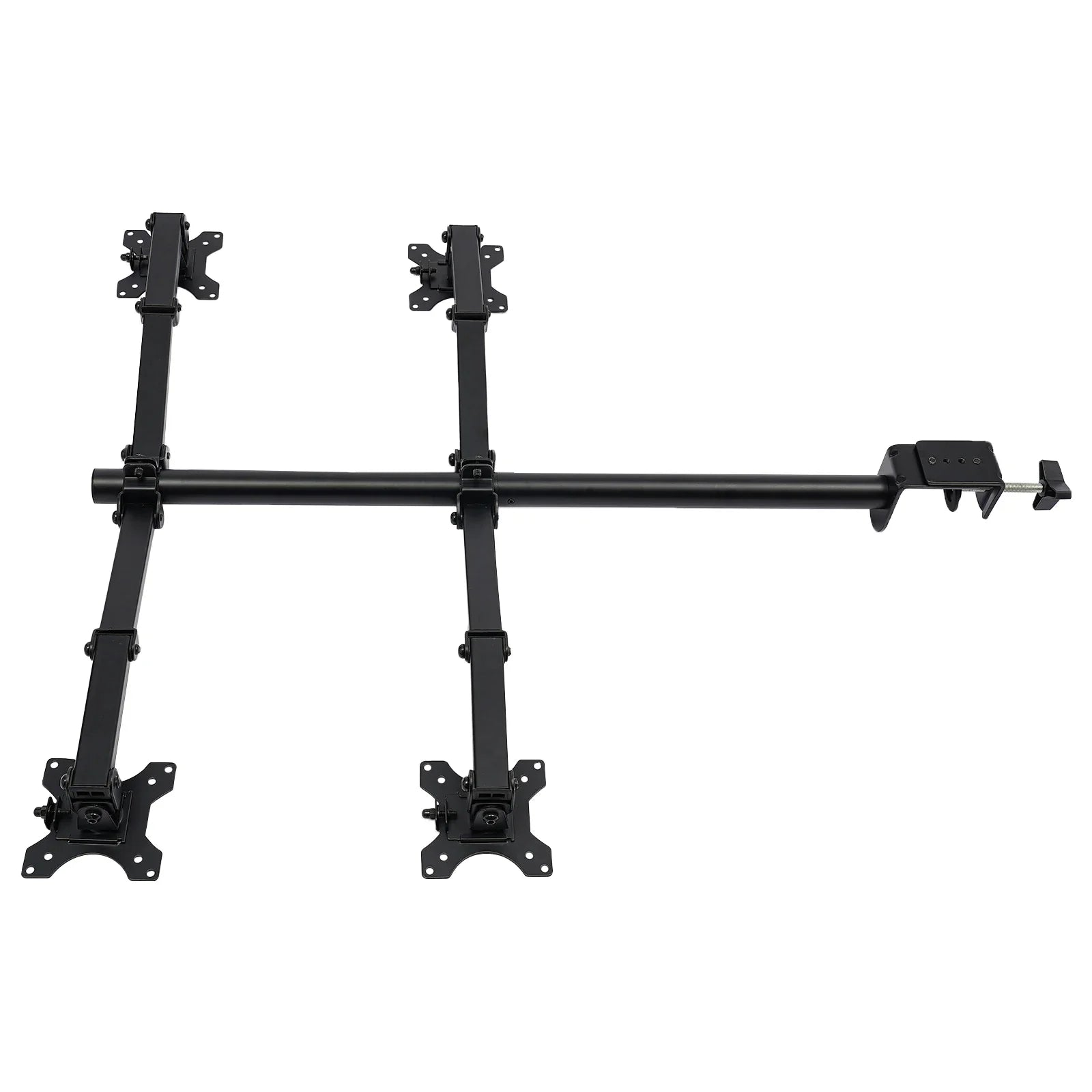 4-fach Monitor Tischhalterung mit drehbaren Armen – Höhenverstellbare Bildschirmhalterung für 10–27 Zoll, Schwarz