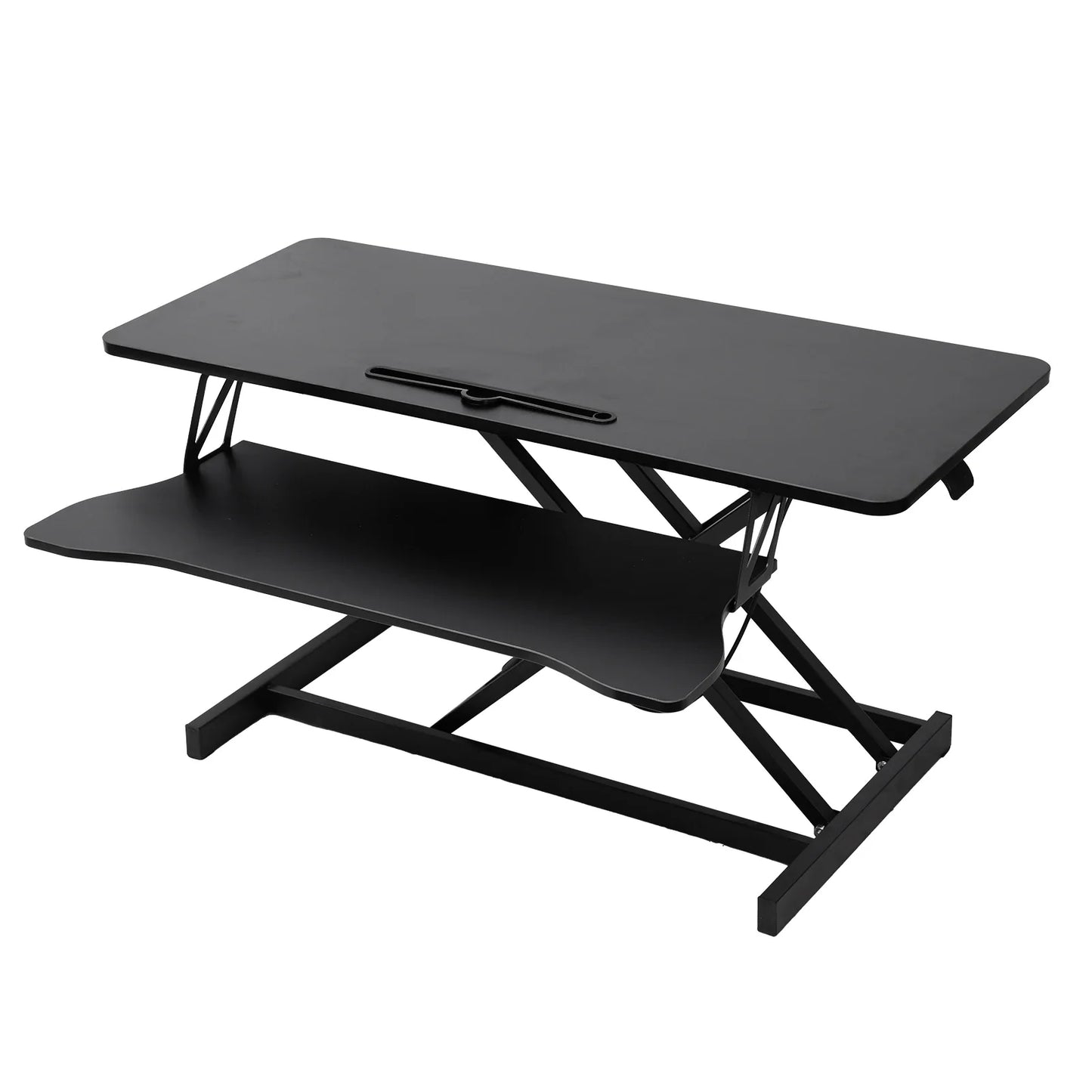 Verstellbarer Stehpult-Konverter – Höhenverstellbarer Schreibtischaufsatz Schwarz