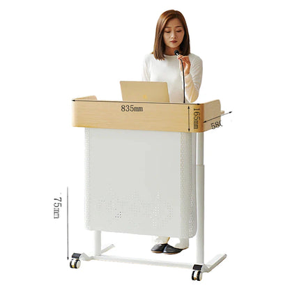 Mobiles Multimedia Rednerpult aus Holz – Konferenztisch für Schule und Büro