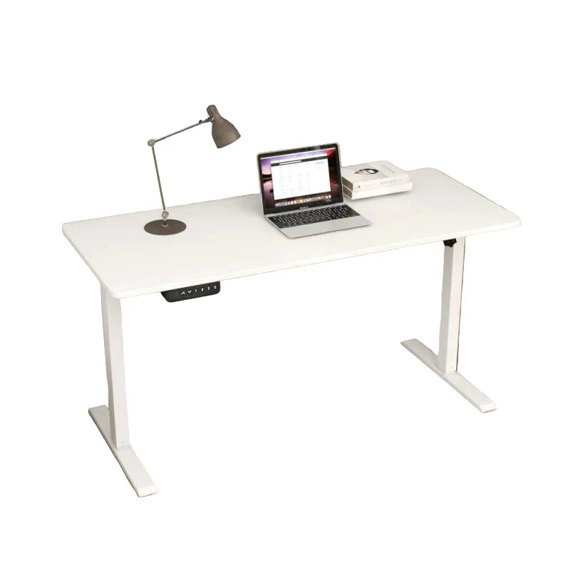 Elektrisch höhenverstellbarer Schreibtisch – 100 × 60 cm, Computertisch in Weiß