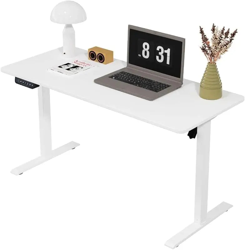Elektrisch höhenverstellbarer Schreibtisch – 100 × 60 cm, Computertisch in Weiß