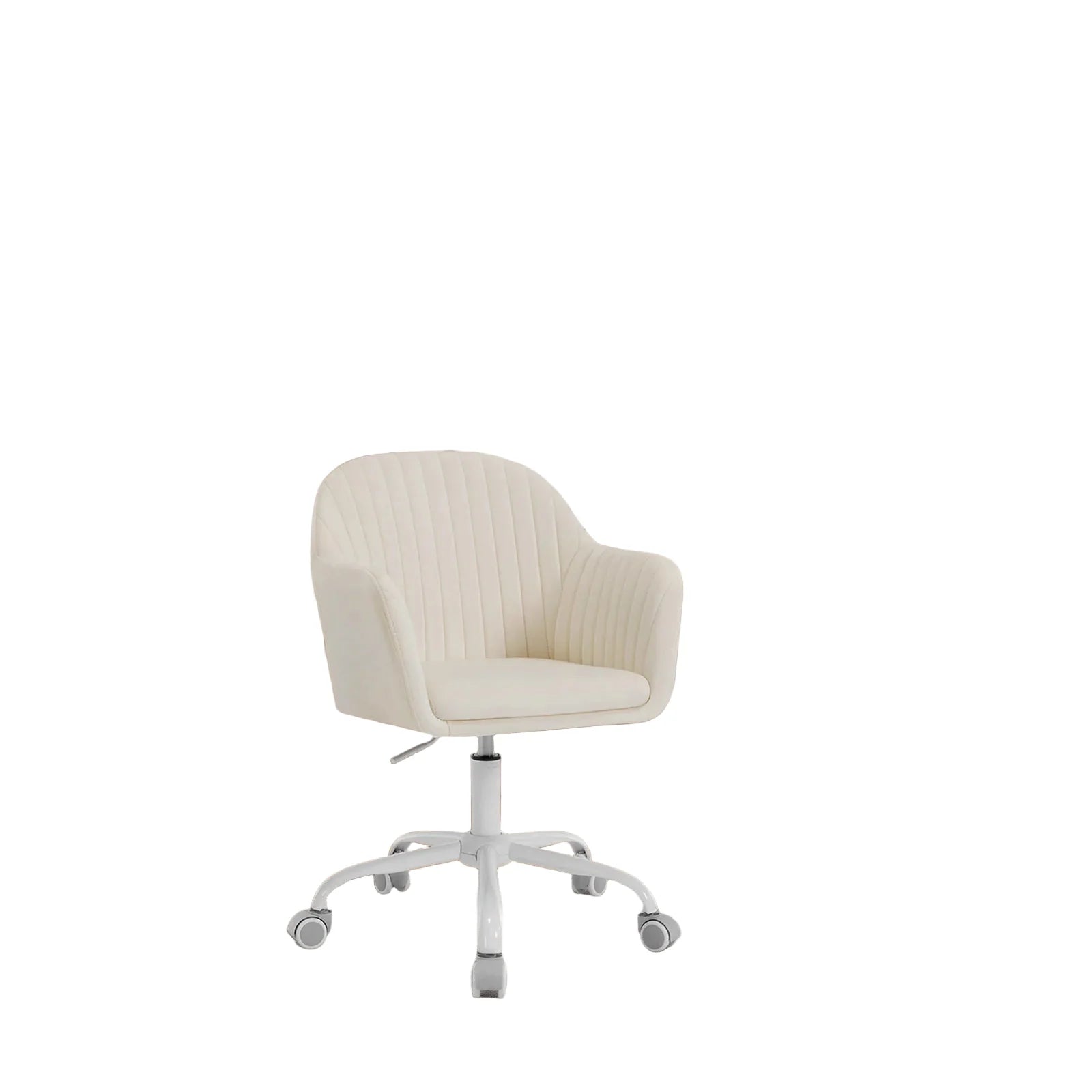 Bürostuhl aus Samt – Höhenverstellbarer Drehstuhl mit gepolstertem Sitz und Rollen