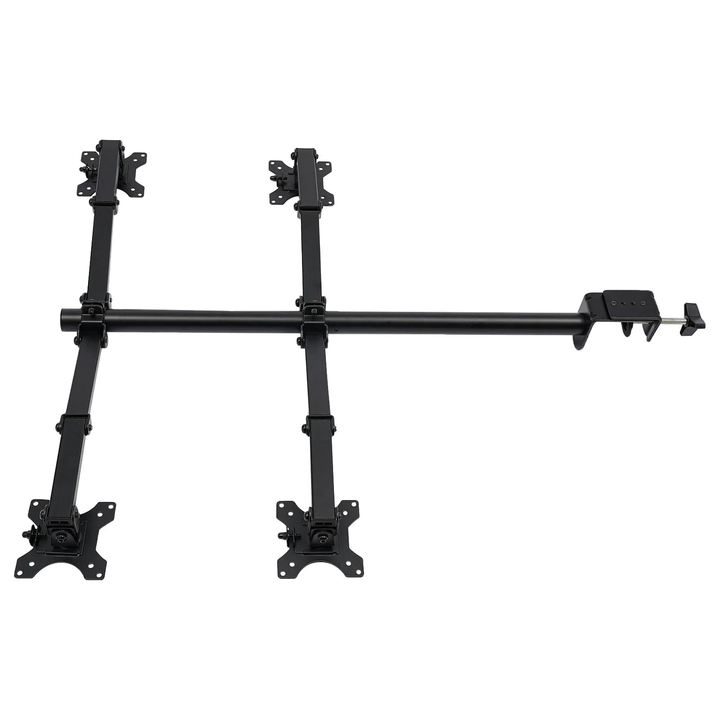 4-fach Monitor Tischhalterung mit drehbaren Armen – Höhenverstellbare Bildschirmhalterung für 10–27 Zoll, Schwarz
