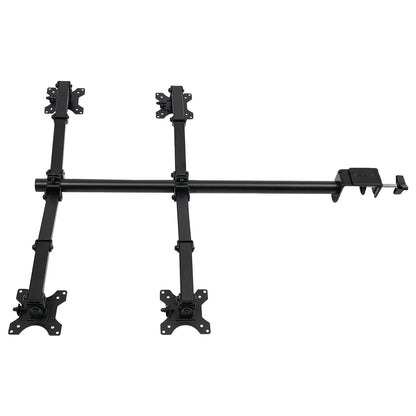 4-fach Monitor Tischhalterung mit drehbaren Armen – Höhenverstellbare Bildschirmhalterung für 10–27 Zoll, Schwarz