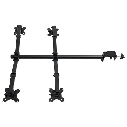 4-fach Monitor Tischhalterung mit drehbaren Armen – Höhenverstellbare Bildschirmhalterung für 10–27 Zoll, Schwarz