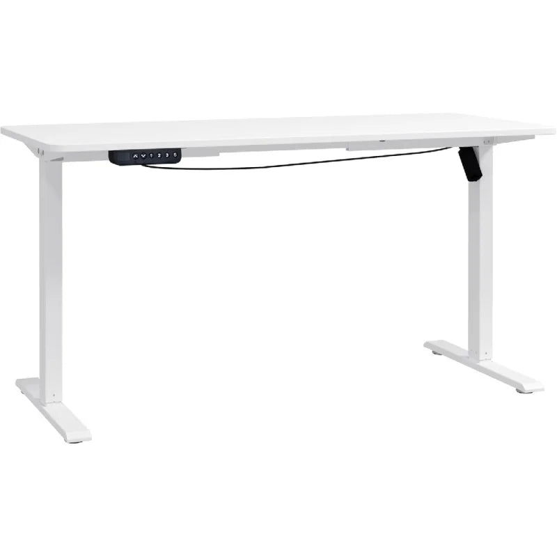 Elektrisch höhenverstellbarer Schreibtisch – 100 × 60 cm, Computertisch in Weiß